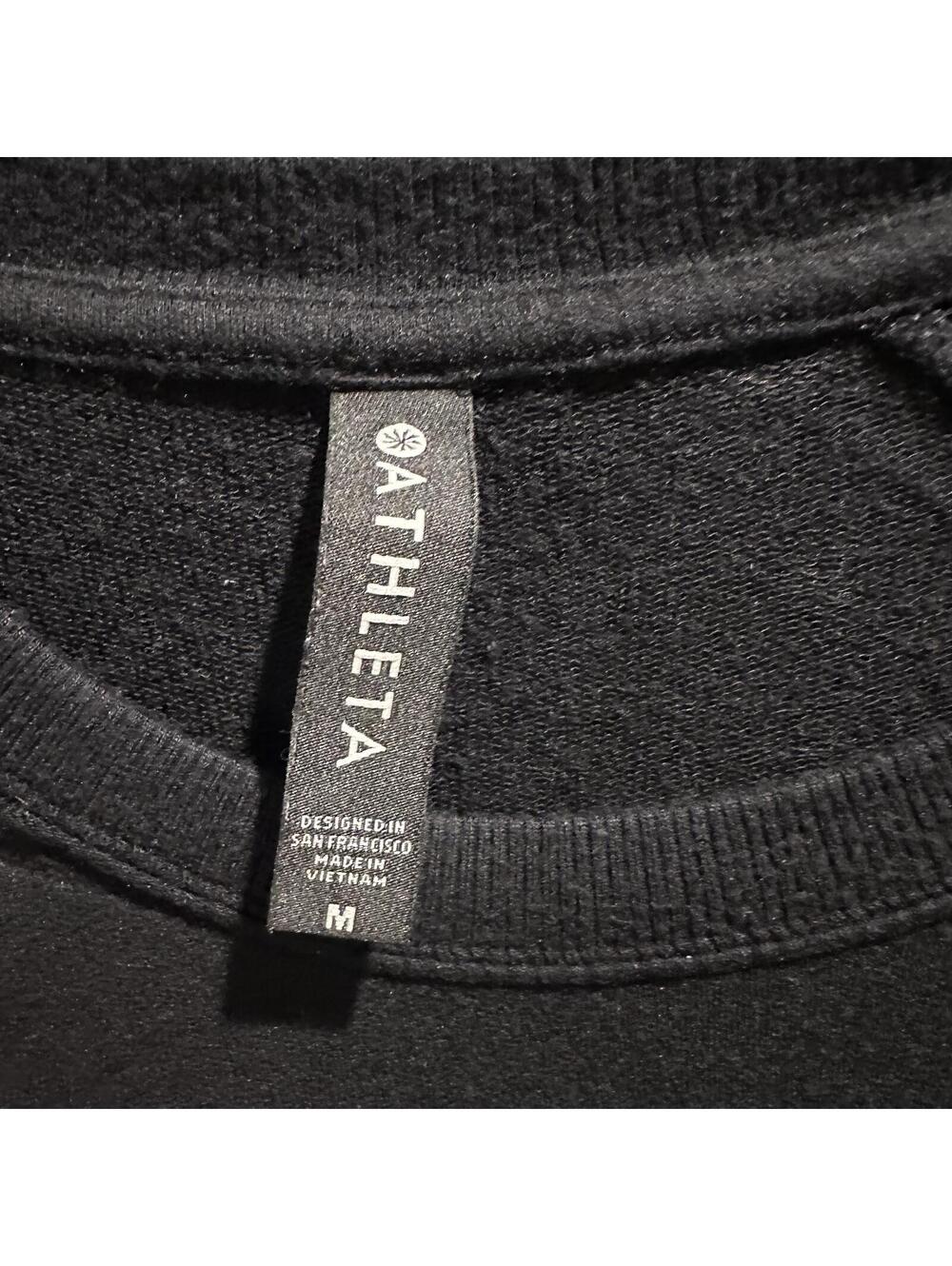 Athleta Black Long Sleeve Crewneck Sweatshirt Medium - Picture 2 of 3